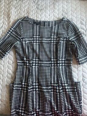 Alfani Black and White Houndstooth Midi Dress
